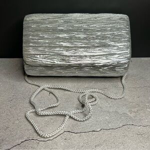 Nytlites Shimmering Silver Evening Clutch
